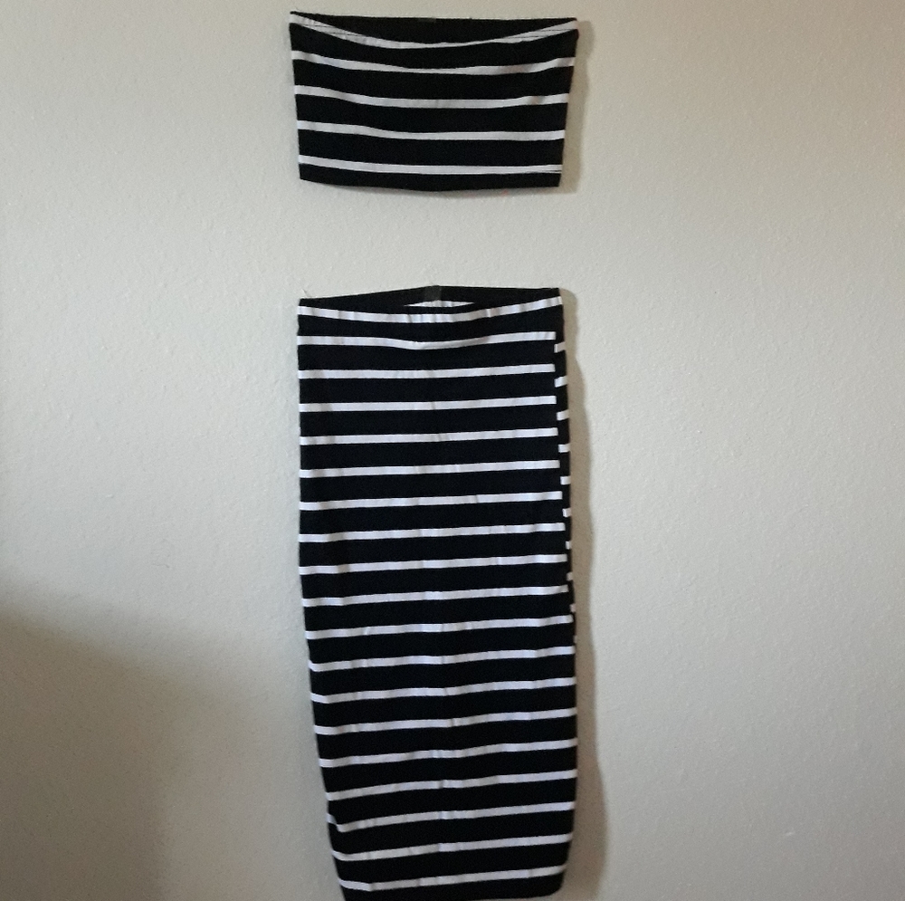 Two piece bandeau/skirt set